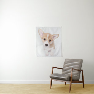 Cutest Baby Animals   Young Corgi Puppy Tapestry