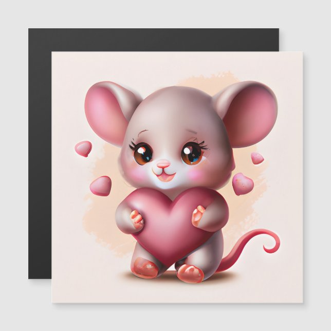 Cutest Baby Mouse with Valentine's Heart  Square S (Front/Back)