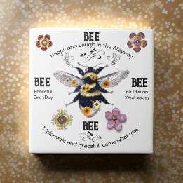 Cutest Bee Sayings Fleurs Positive Carreaux en cér