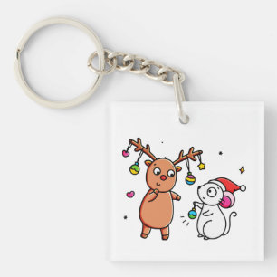 CUTEST BEST FRIENDS SHARING IS CARING KEYCHAIN