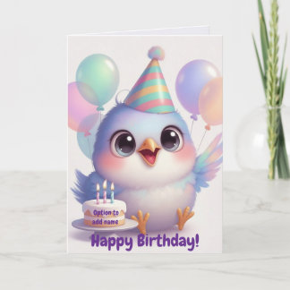 Cutest Bird & Balloons Birthday Card