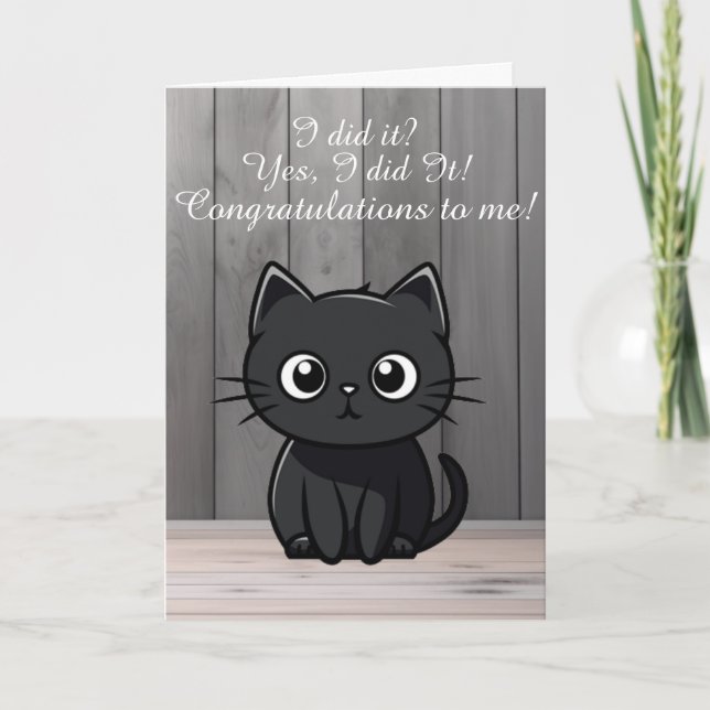 Cutest Black Cat Graduating Card (Front)