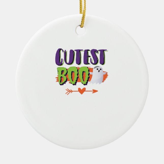 Cutest Boo Halloween Funny Casual Ceramic Ornament (Front)