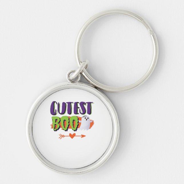 Cutest Boo Halloween Funny Casual Keychain (Front)