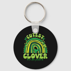 Cutest Clover In The Patch Funny Girl Kids Student Keychain