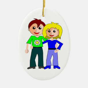 CUTEST COUPLE CERAMIC ORNAMENT