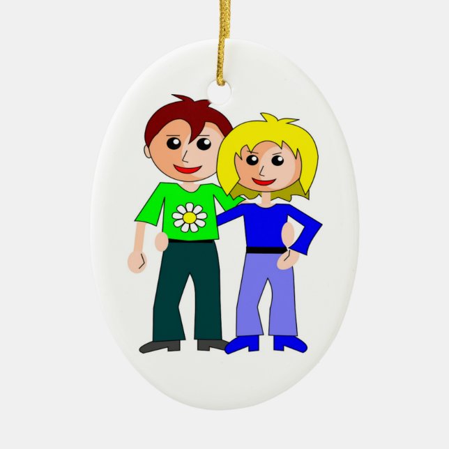 CUTEST COUPLE CERAMIC ORNAMENT (Front)