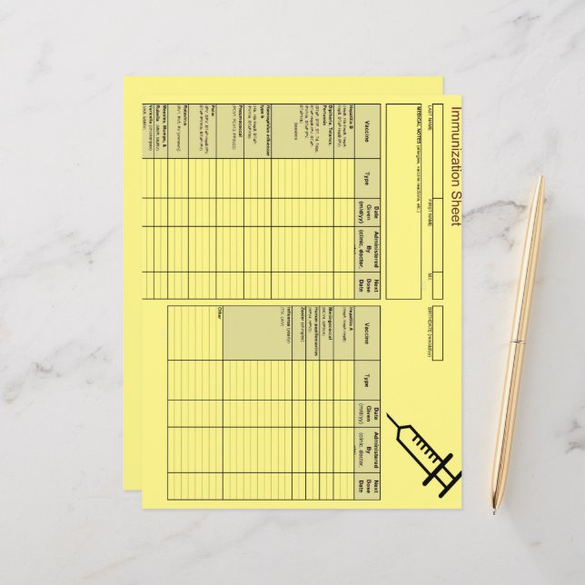 Cutest Creature Immunization Records-Horizontal (Front/Back In Situ)