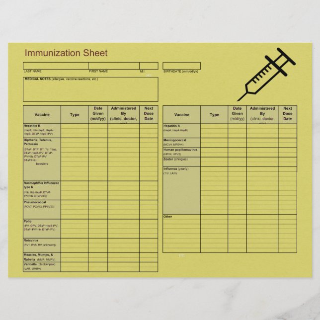 Cutest Creature Immunization Records-Horizontal (Front)
