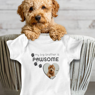 Cutest Dog Big Brother or Big Sister Custom Photo Baby Bodysuit
