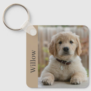 Cutest Dog Ever Minimalist Pet Name Photo Keychain
