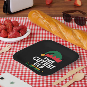 Cutest Elf Matching Family Christmas  Paper Plate