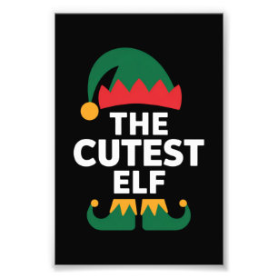 Cutest Elf Matching Family Christmas  Photo Print