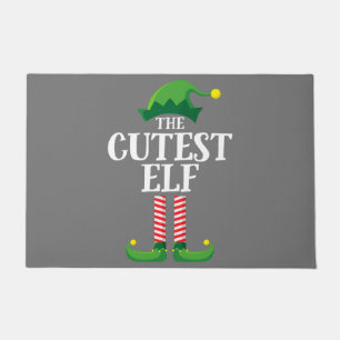 Cutest Elf Matching Family Group Christmas Party Doormat