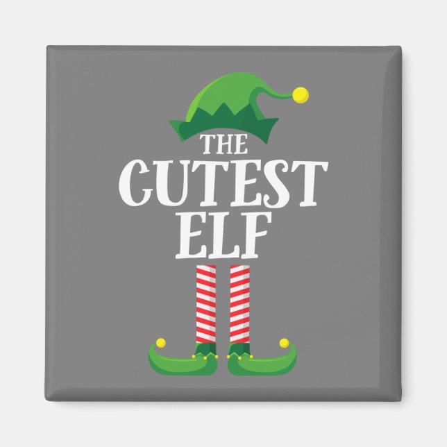 Cutest Elf Matching Family Group Christmas Party Magnet (Front)