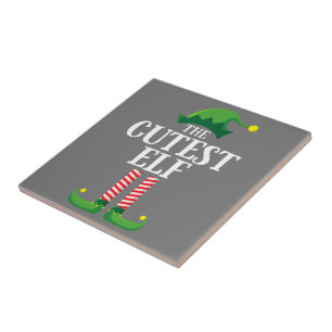 Cutest Elf Matching Family Group Christmas Party Tile