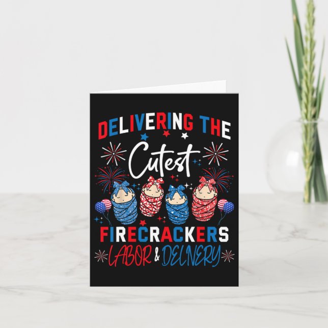 Cutest Firecrackers Labour &amp; Delivery 4th Of J Card (Front)