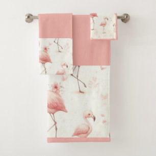 Cutest Flamingo Flock Bath Towel Set