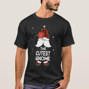 Cutest Gnome Buffalo Plaid Matching Family Christm T-Shirt