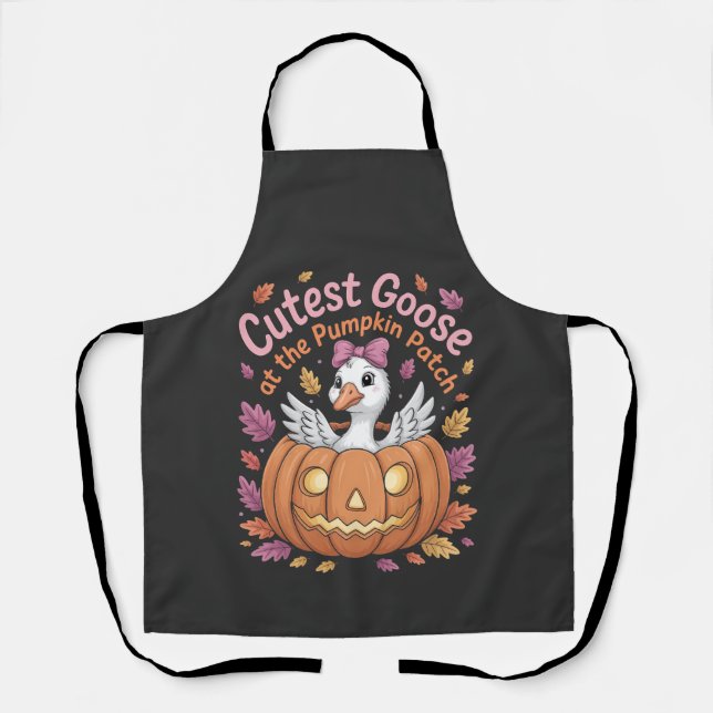Cutest Goose at the Pumpkin Patch Thanksgiving   Apron (Front)