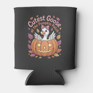 Cutest Goose at the Pumpkin Patch Thanksgiving Can Cooler