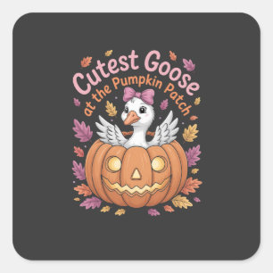 Cutest Goose at the Pumpkin Patch Thanksgiving   Square Sticker