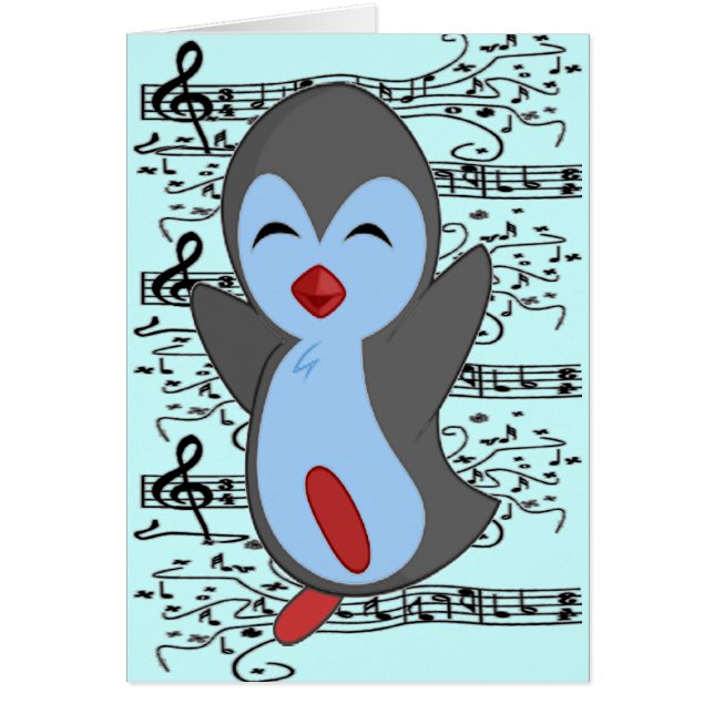 Cutest Happy Penguin Dancing to the music notes (Devant)