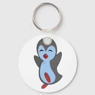 Cutest Happy Penguin Dancing to the music notes Keychain