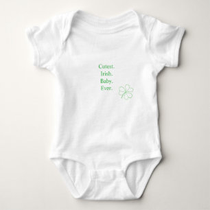 Cutest Irish Baby Ever Green Lucky Shamrock Bodysuit