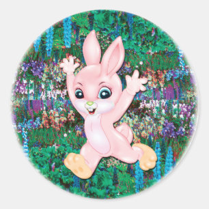 Cutest Little   Bunny Classic Round Sticker