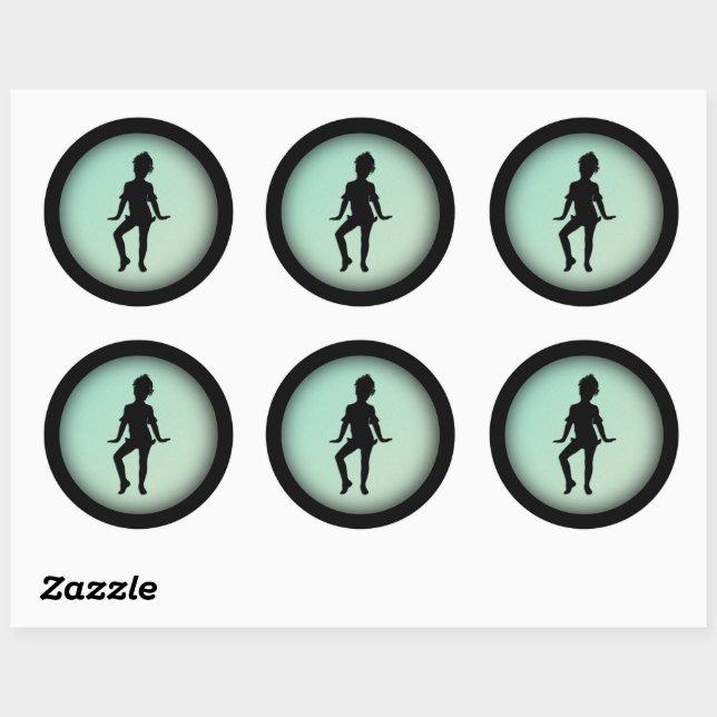Cutest Little Dancer Green  Classic Round Sticker (Sheet)