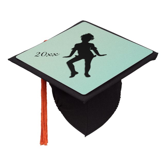 Cutest Little Dancer Green Graduation Cap Topper (Angled)