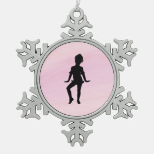 Cutest Little Dancer Snowflake Pewter Christmas Ornament