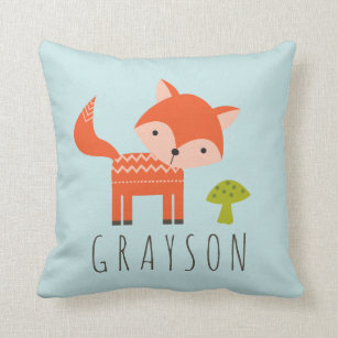 Cutest Little Fox Personalized Throw Pillow