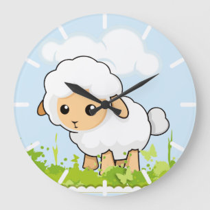 Cutest Little Lamb Large Clock