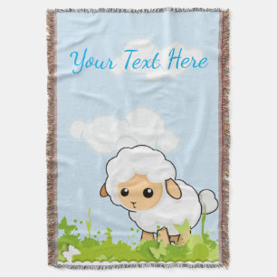 Cutest Little Lamb Throw Blanket