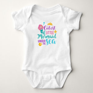 Cutest Little Mermaid Under The Sea Baby Bodysuit