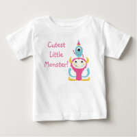 Cutest Little Monster Birthday Hat Pink Blue