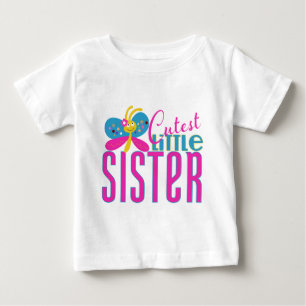 Cutest Little Sister - Butterfly Baby T-Shirt