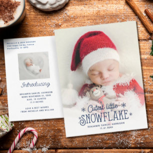 Cutest little snowflake photo birth announcement