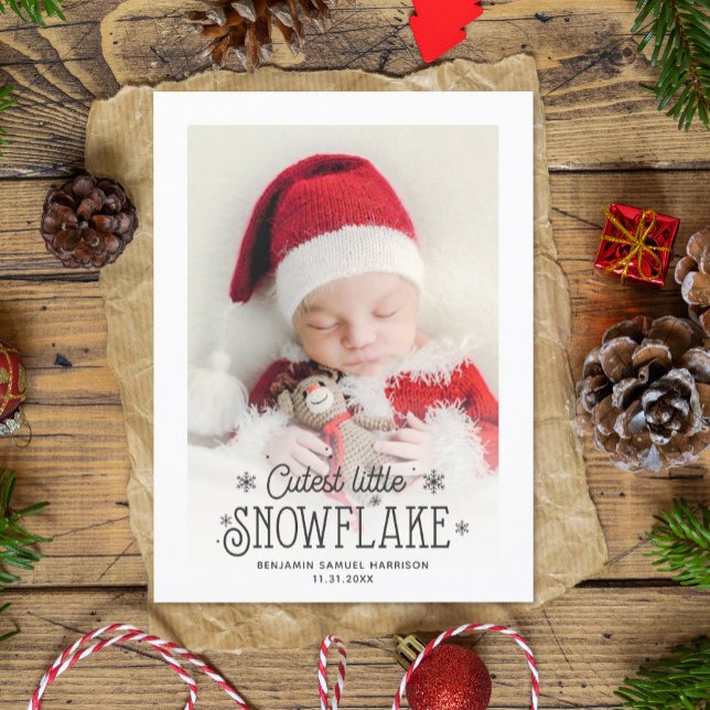 Cutest little snowflake photo birth announcement (Creator Uploaded)