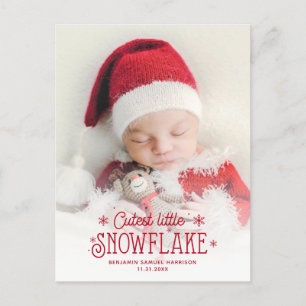Cutest little snowflake photo birth announcement