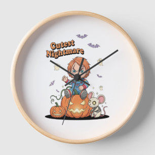 Cutest Nightmare Chucky Halloween Clock