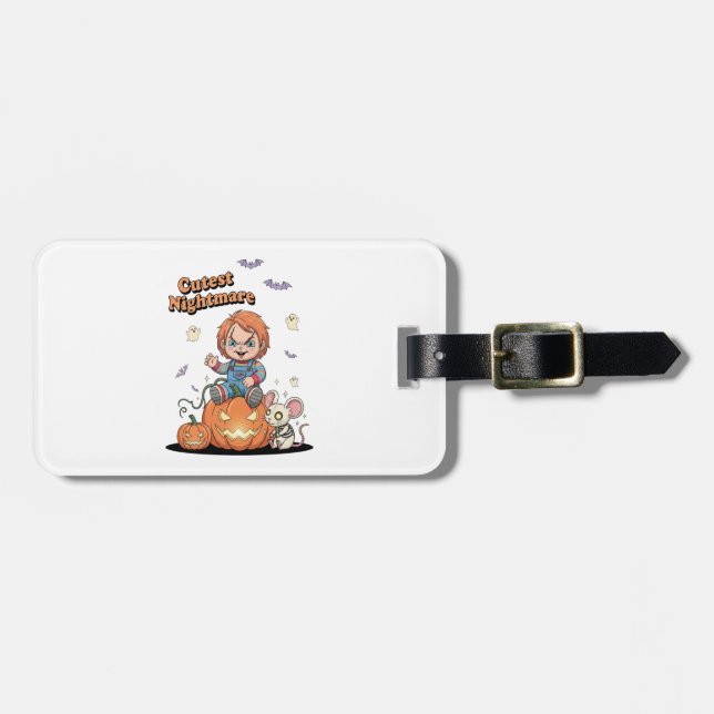 Cutest Nightmare Chucky Halloween Luggage Tag (Front Horizontal)