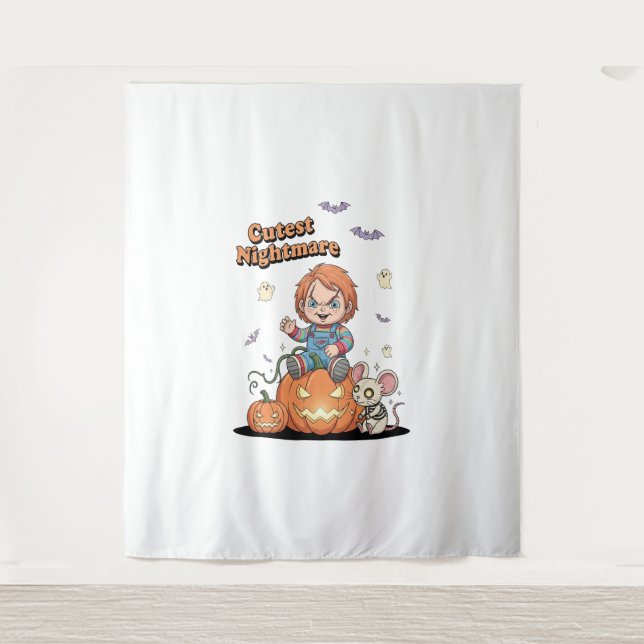 Cutest Nightmare Chucky Halloween Tapestry (Front)