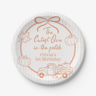 Cutest One in the Pumpkin Patch 1st Birthday Paper Plate
