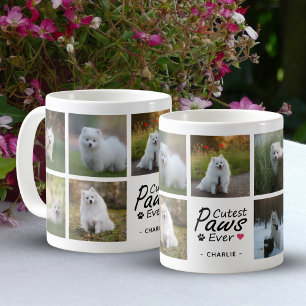 Cutest Paws Ever Modern Family Dog Photo Collage Coffee Mug
