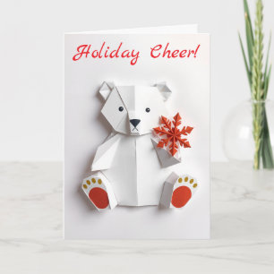 Cutest polar bear origami look Holiday Season Card