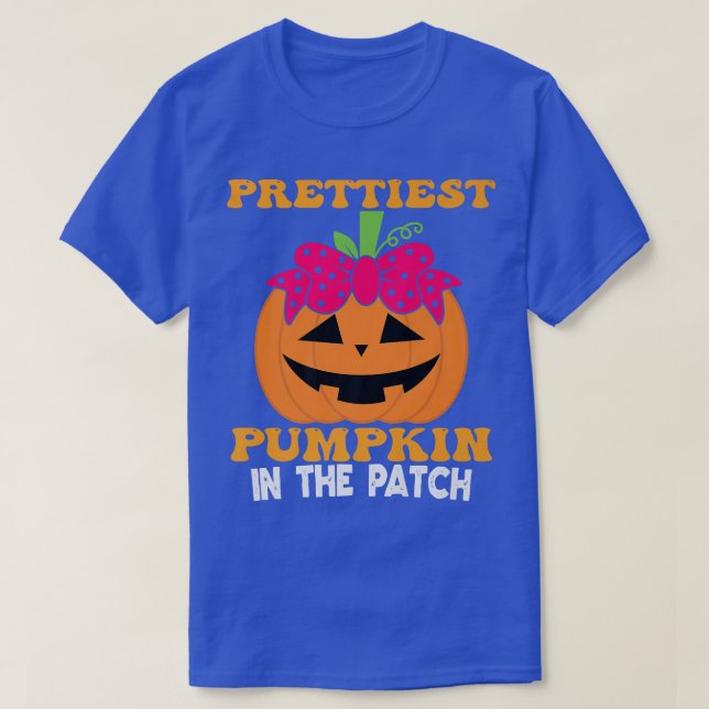 Cutest Pretties Pumpkin In The Patch Halloween Pum T-Shirt (Design Front)