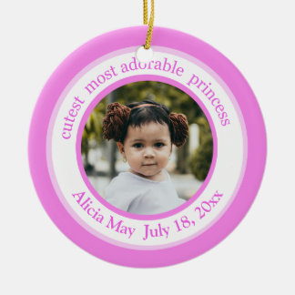 Cutest Princess Pink Photo Ornament